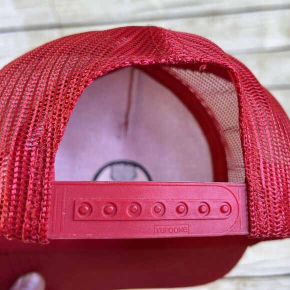 VTG Die Tool Engineer Trucker Hat Red Snapback Cap Yupoong Mesh Embroidered 90s - Picture 11 of 13